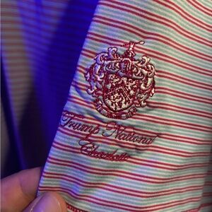 Peter Millar Red White and blue Striped Polo